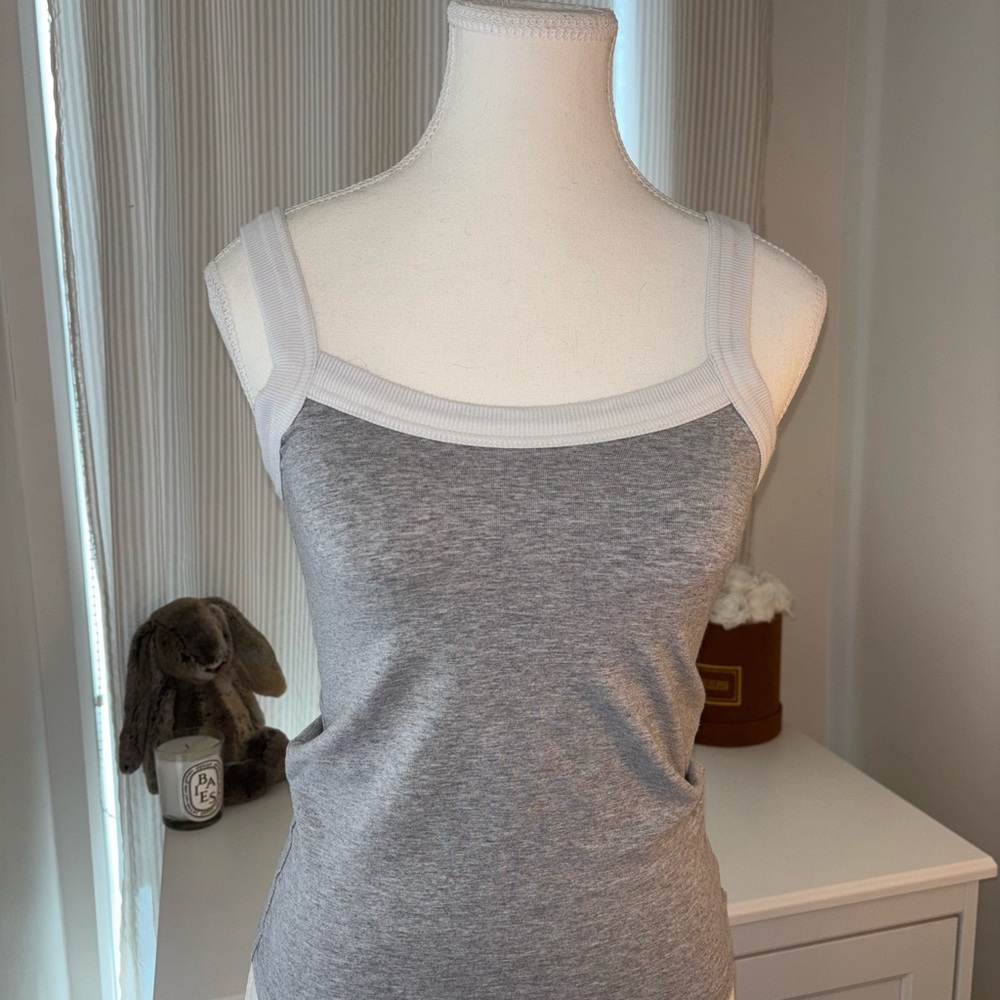 TNA Heather Gray and White Tank Top
